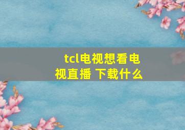 tcl电视想看电视直播 下载什么